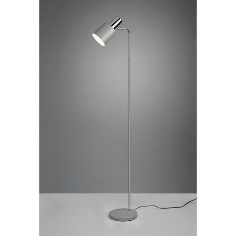 HLW LED Stijlvolle LED Vloerlamp Trion Alimo in Mat Grijs Aluminium met E27 Fitting