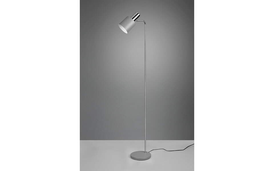 HLW LED Stijlvolle LED Vloerlamp Trion Alimo in Mat Grijs Aluminium met E27 Fitting