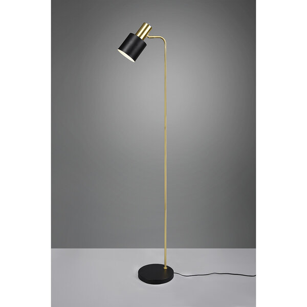 HLW LED Stijlvolle LED Vloerlamp Trion Alimo met Mat Zwart & Gouden Armatuur, E27