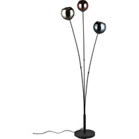 LED Vloerlamp Trion Seldy - Zwart met Multicolor Glas