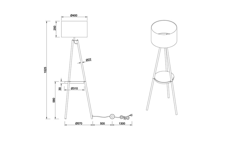 HLW LED LED Vloerlamp Trion Loet - Elegante Metalen Vloerlamp Coffee Kleur met E27 HLW LED LED Vloerlamp Trion Loet - Elegante Metalen Vloerlamp Coffee Kleur met E27