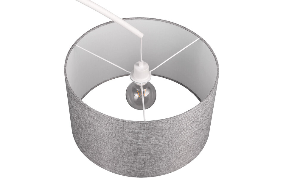 HLW LED Stijlvolle LED Vloerlamp Mat Wit - Rond Design, Metalen Vloerlamp met E27 Fitting