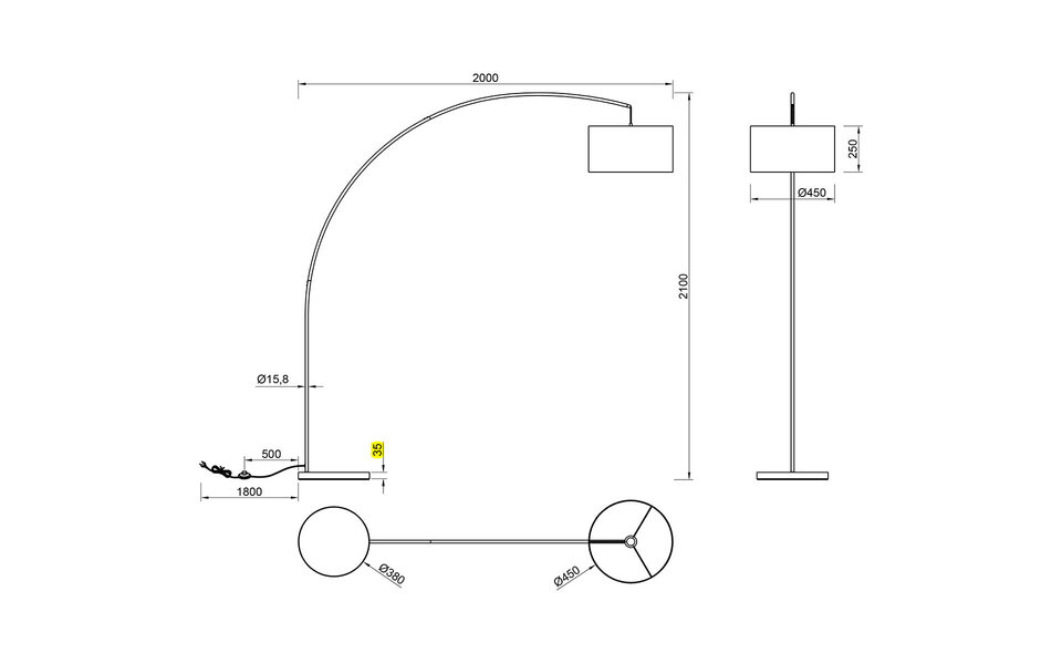 HLW LED LED Vloerlamp Trion Yavas - Metalen Vloerlamp Taupe met Voetschakelaar en E27 Fitting