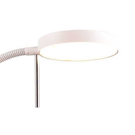 HLW LED LED Vloerlamp 12W Dimbaar - Metalen Witte Vloerlamp Trion Amon Met Flexibele Arm