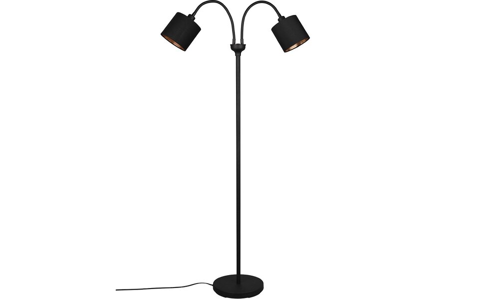 HLW LED LED Vloerlamp Trion Moty - 2-lichts Metalen Vloerlamp in Mat Zwart