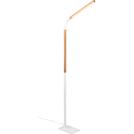 HLW LED Dimbare LED Vloerlamp 11W - Warm Wit 2700K–3000K - Witte Metalen Vloerlamp