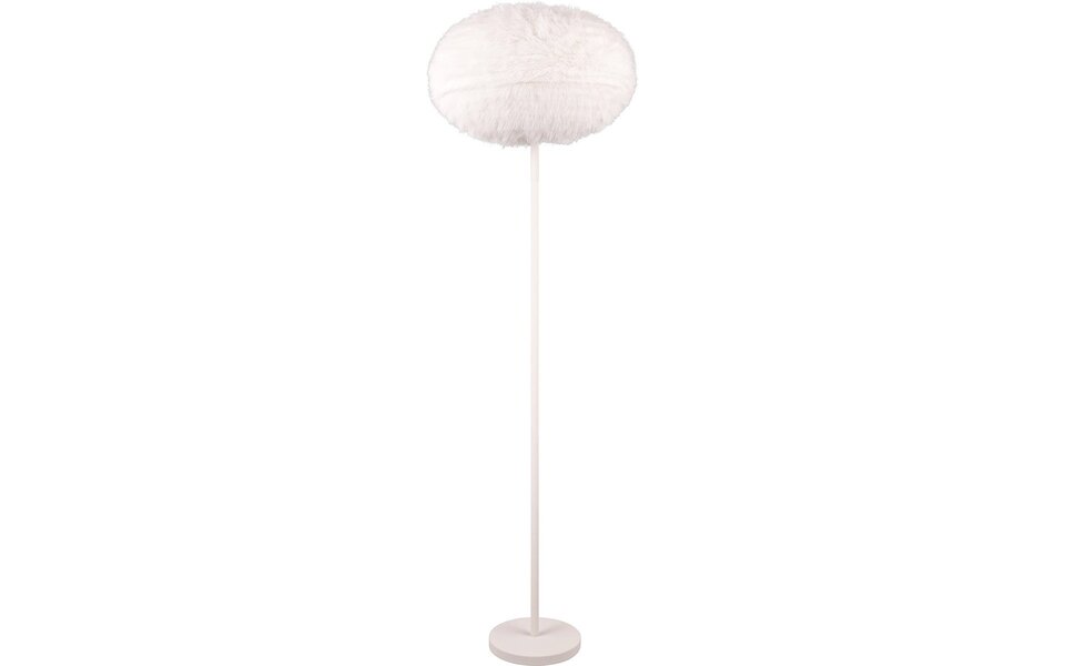 HLW LED LED Vloerlamp Trion Fluffy Taupe - Synthetisch Pluche & E27 LED lamp