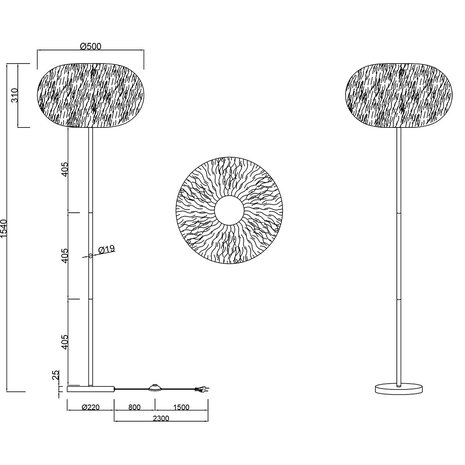 HLW LED LED Vloerlamp Trion Fluffy Taupe - Synthetisch Pluche & E27 LED lamp