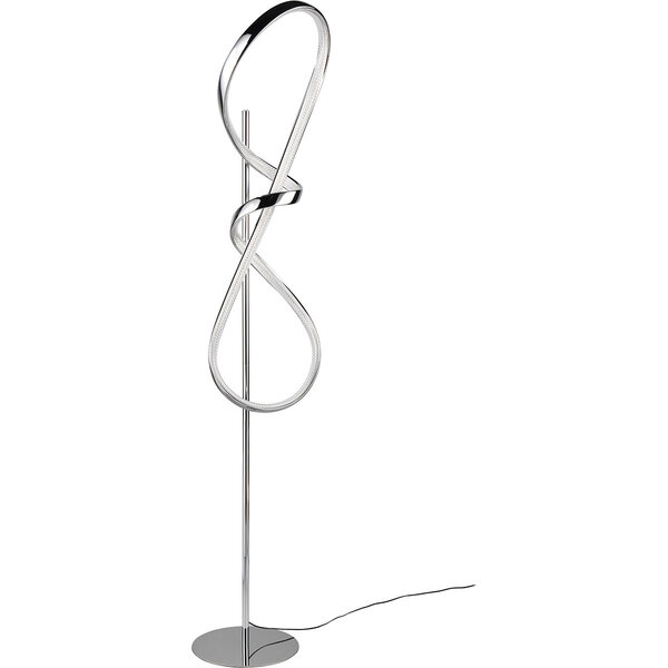 HLW LED LED Vloerlamp 27W - Dimbaar, Metaal, Natuurlijk Wit 4000K - Glans Chroom