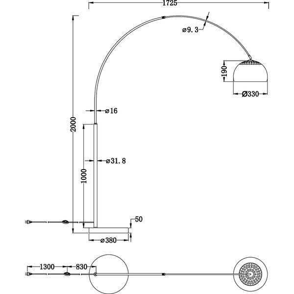 HLW LED LED Vloerlamp Trion Tina - Metalen Gouden Vloerlamp met E27 Fitting