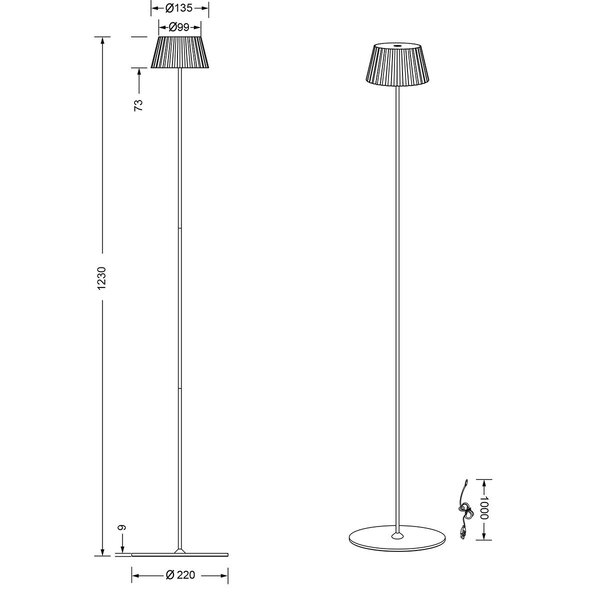 HLW LED Metalen LED Vloerlamp - Zwarte & Witte opties, Warm Wit 2700K–3000K, Spatwaterdicht, 5W LED HLW LED Metalen LED Vloerlamp - Zwarte & Witte opties, Warm Wit 2700K–3000K, Spatwaterdicht, 5W LED