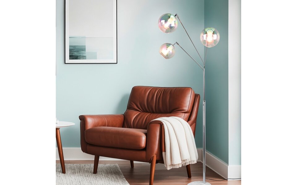 HLW LED LED Vloerlamp Trion Tonton - Metalen 3-lichts vloerlamp met E27 fitting en IP20