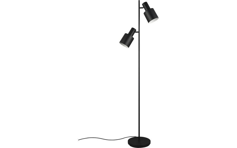 HLW LED LED Vloerlamp Trion Guido - 2-lichts Mat Zwarte Metalen Vloerlamp met IP20