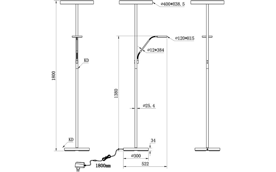 HLW LED LED Vloerlamp Metalen Zwarte Vloerlamp 5W Dimbaar Met Aanpasbare Kleur HLW LED LED Vloerlamp Metalen Zwarte Vloerlamp 5W Dimbaar Met Aanpasbare Kleur
