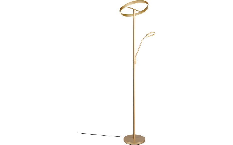 HLW LED Dimbare LED Vloerlamp - Gouden Metalen Vloerlamp met 5W LED en Aanpasbare Kleur