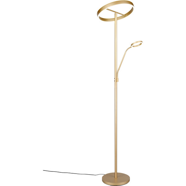 HLW LED Dimbare LED Vloerlamp - Gouden Metalen Vloerlamp met 5W LED en Aanpasbare Kleur