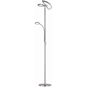 Dimbare LED Vloerlamp Trion Spat 20W - Rond & Mat Chroom Dimbare LED Vloerlamp Trion Spat 20W - Rond & Mat Chroom