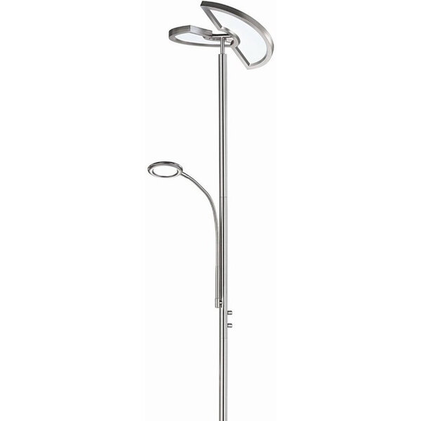 HLW LED LED Vloerlamp Trion Spat 20W + 3W - Dimbaar, Aanpasbare Kleur & Mat Chroom