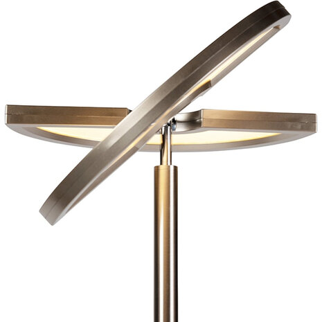 HLW LED LED Vloerlamp Trion Spat 20W + 3W - Dimbaar, Aanpasbare Kleur & Mat Chroom