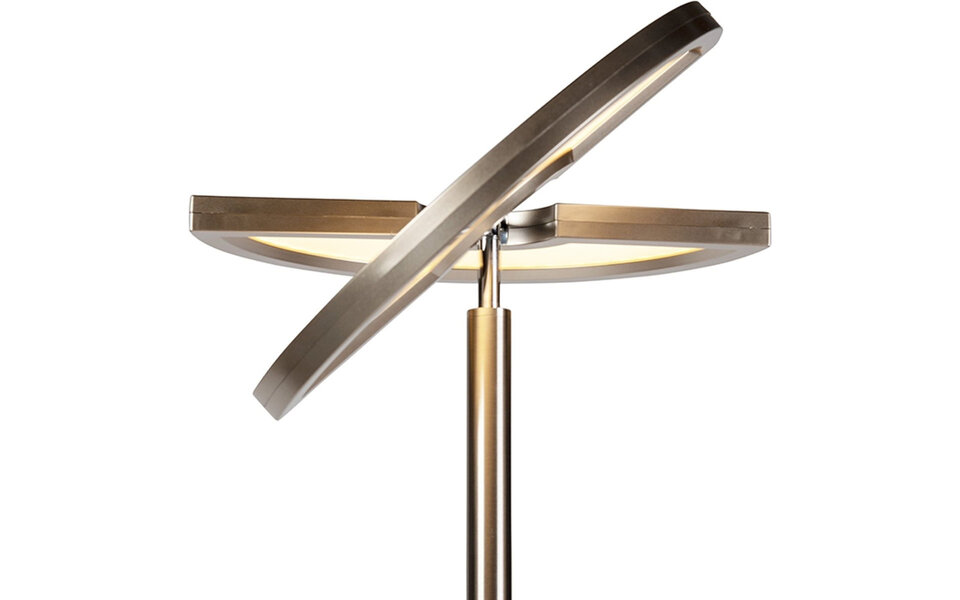 HLW LED LED Vloerlamp Trion Spat 20W + 3W - Dimbaar, Aanpasbare Kleur & Mat Chroom