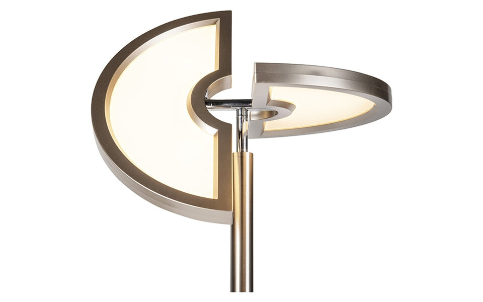 HLW LED LED Vloerlamp Trion Spat 20W + 3W - Dimbaar, Aanpasbare Kleur & Mat Chroom