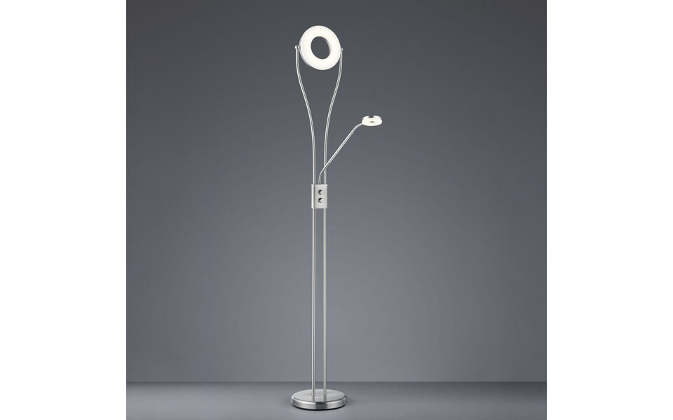 HLW LED LED Vloerlamp Trion Renny - Dimbaar, Warm Wit 2700K–3000K, Mat Nikkel, 22W