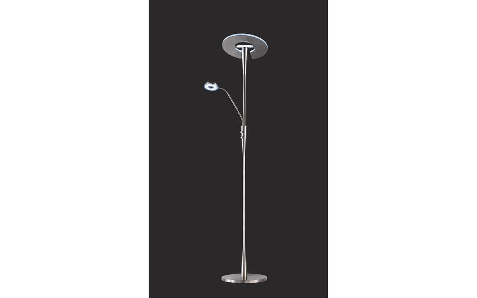 HLW LED Dimbare LED Vloerlamp Trion Qubico 34W - Mat Nikkel, 2-lichts, Aanpasbare Kleur HLW LED Dimbare LED Vloerlamp Trion Qubico 34W - Mat Nikkel, 2-lichts, Aanpasbare Kleur