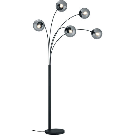 HLW LED LED Vloerlamp Trion Balina met 5 E14 Fittingen - Mat Antraciet & Aluminium