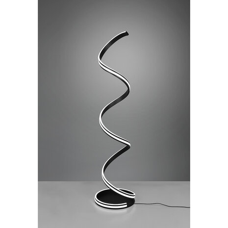 HLW LED Trion Sunico 34W Dimbare LED Vloerlamp - Mat Zwart, Aanpasbare Kleur & Aluminium