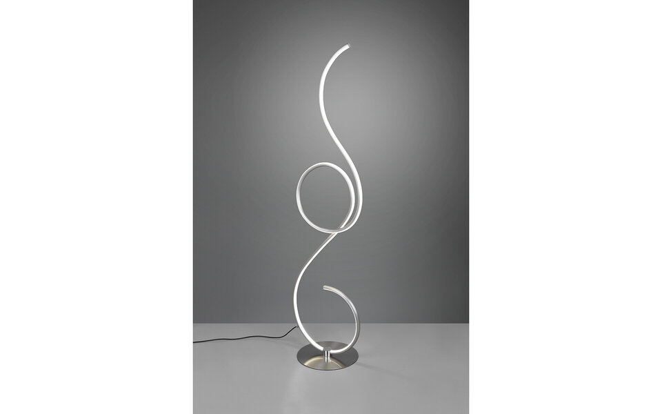 HLW LED Dimbare LED Vloerlamp Trion Jivino 23W - Rond, Mat Nikkel & Aanpasbare Kleur