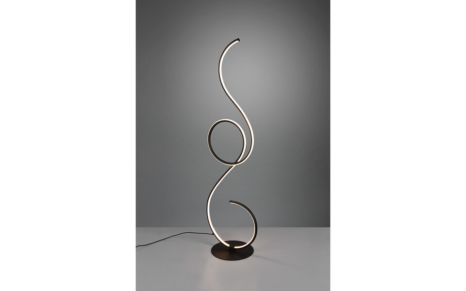 HLW LED Dimbare LED Vloerlamp 23W - Trion Jivino - Mat Zwart Rond Aluminium