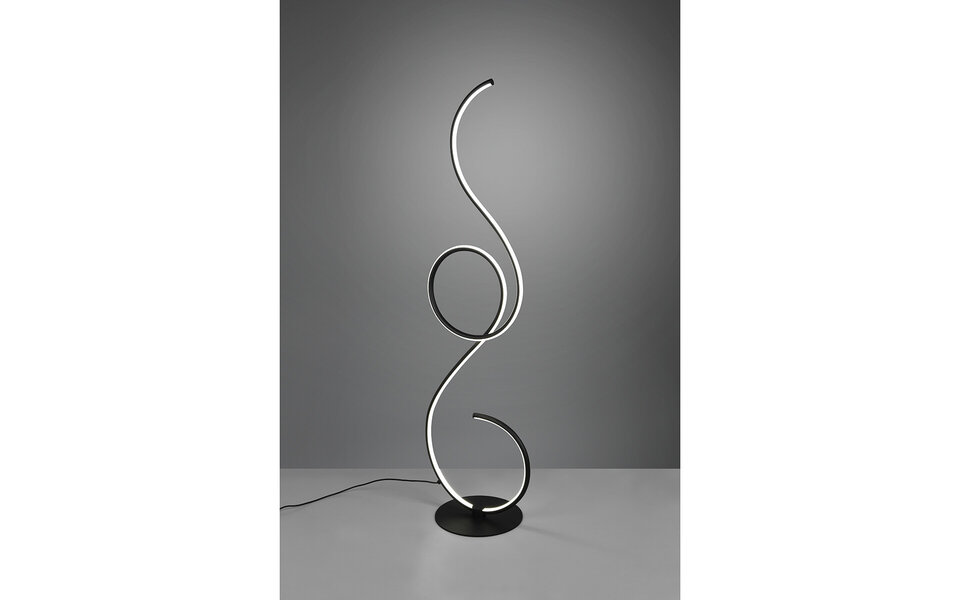 HLW LED Dimbare LED Vloerlamp 23W - Trion Jivino - Mat Zwart Rond Aluminium