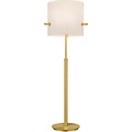 LED Vloerlamp Trion Coleno - Mat Gouden Vloerlamp met E27 Fitting en Verstelbare Hoogte