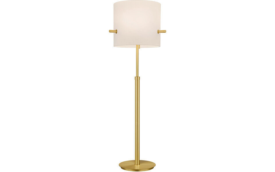 HLW LED LED Vloerlamp Trion Coleno - Mat Gouden Vloerlamp met E27 Fitting en Verstelbare Hoogte