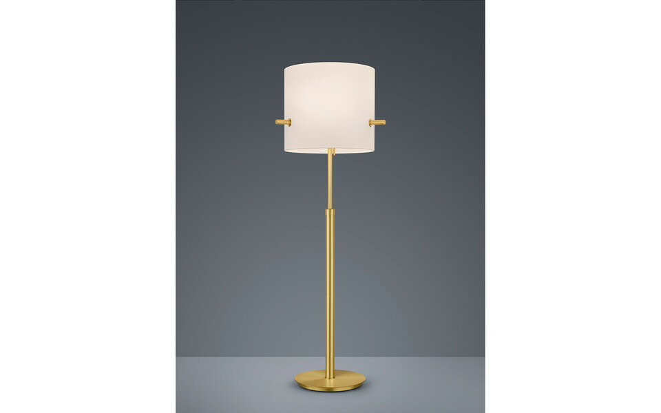 HLW LED LED Vloerlamp Trion Coleno - Mat Gouden Vloerlamp met E27 Fitting en Verstelbare Hoogte