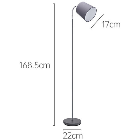 HLW LED LED Vloerlamp Aigi Rolo met E14 fitting - Mat Grijs Aluminium, Rond Lichtvenster