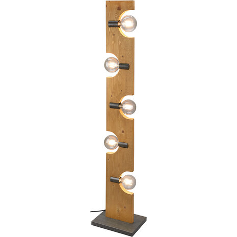 LED Vloerlamp Trion Taylan - 5-lichts, Beam Angle Verstelbaar & Antiek Nikkel