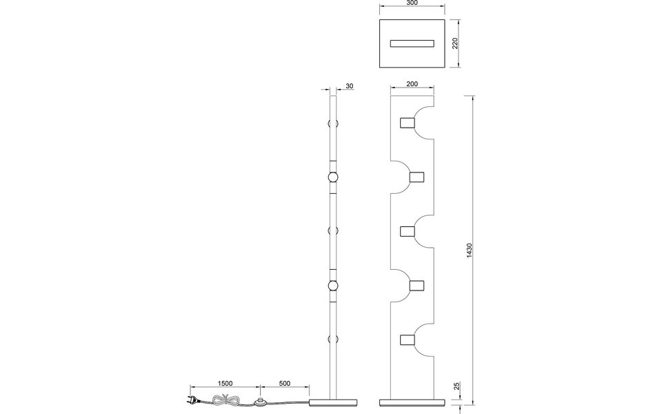 HLW LED LED Vloerlamp Trion Taylan - 5-lichts, Beam Angle Verstelbaar & Antiek Nikkel