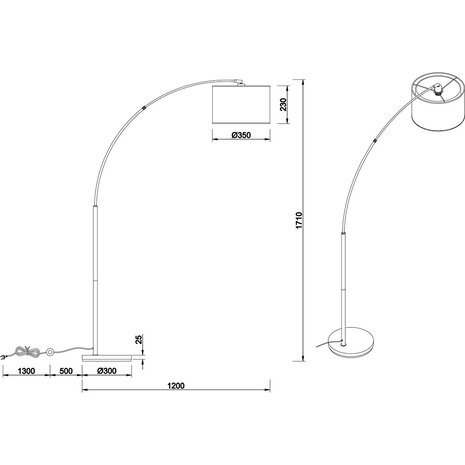 HLW LED Mat Zwarte LED Vloerlamp Trion Bidon - 10W LED, Aluminium, E27 Fitting