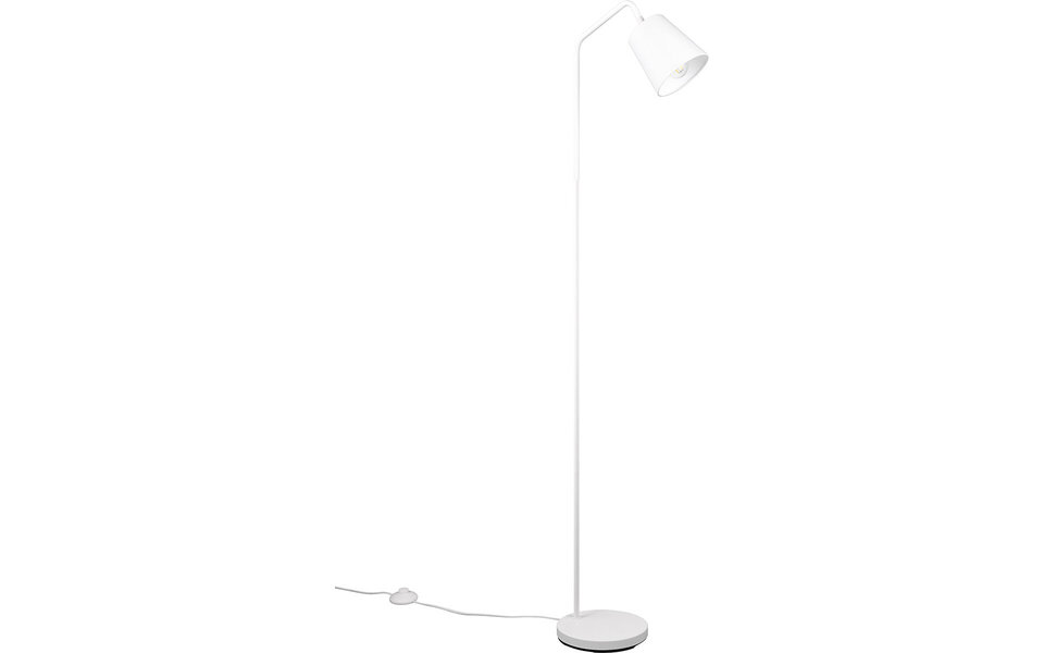 HLW LED LED Vloerlamp Verstelbaar - Mat Wit Metalen Vloerlamp met E27 Fitting