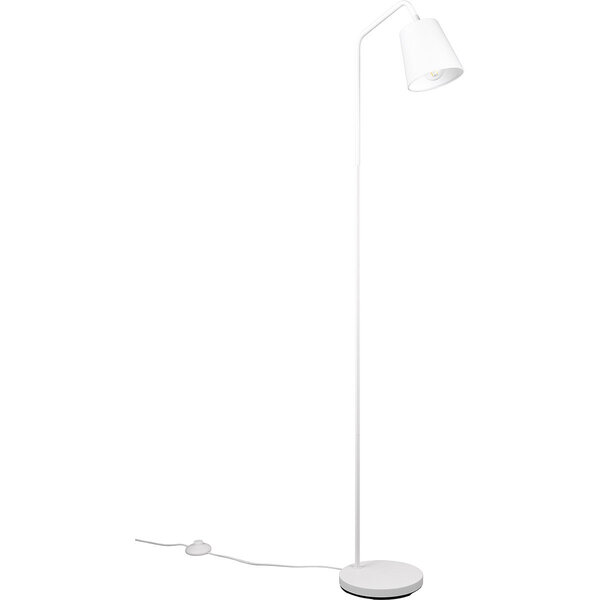 HLW LED LED Vloerlamp Verstelbaar - Mat Wit Metalen Vloerlamp met E27 Fitting