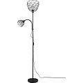 LED Vloerlamp Trion Hala - Zwarte Metalen Vloerlamp met Dubbele Lichtpunten