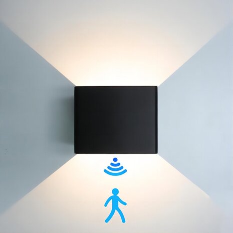 HLW LED Draadloze LED Wandlamp met Bewegingssensor - Warm Wit 2700K - Aluminium & Oplaadbaar