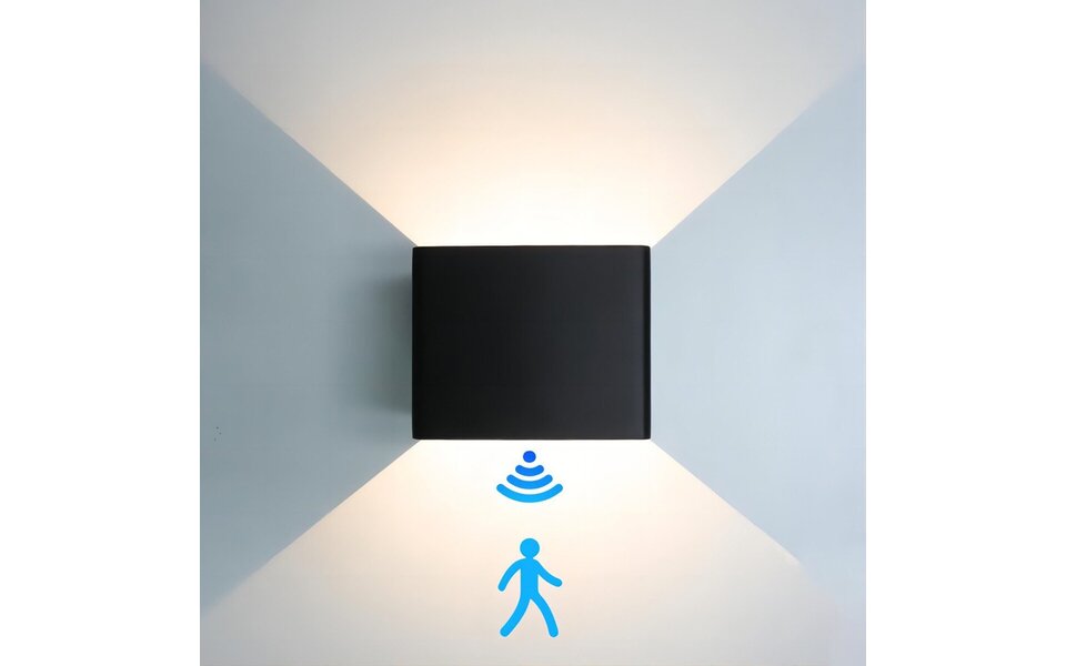 HLW LED Draadloze LED Wandlamp met Bewegingssensor - Warm Wit 2700K - Aluminium & Oplaadbaar