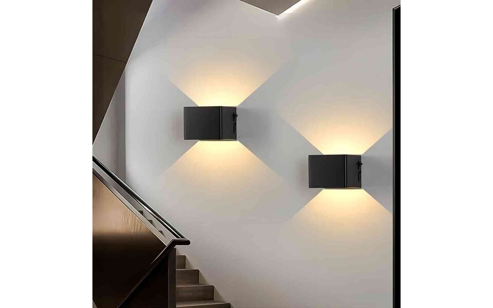 HLW LED Draadloze LED Wandlamp met Bewegingssensor - Warm Wit 2700K - Aluminium & Oplaadbaar