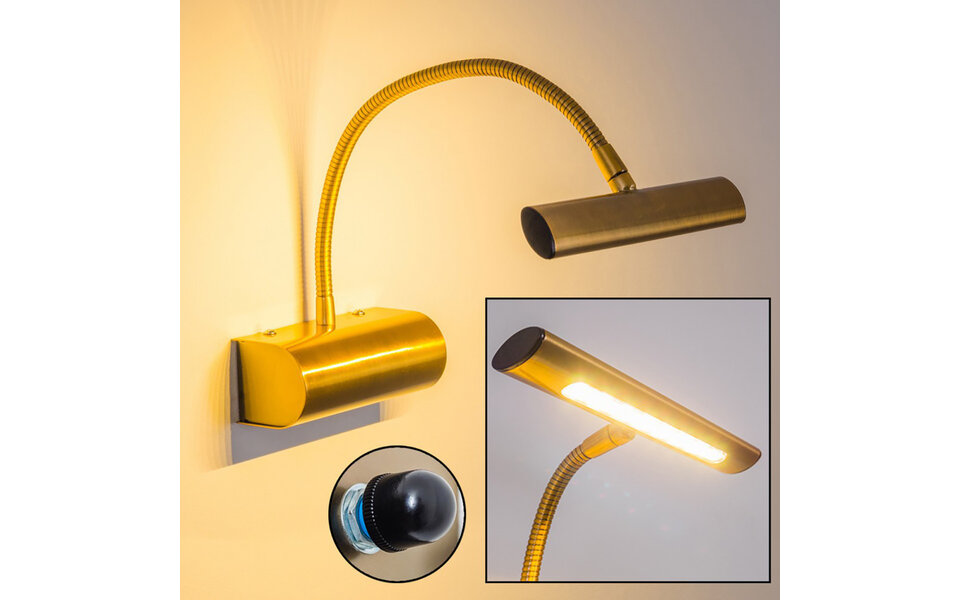 HLW LED Dimbare LED Spiegelverlichting & Schilderijverlichting 4W Warm Wit 3000K Oud Brons