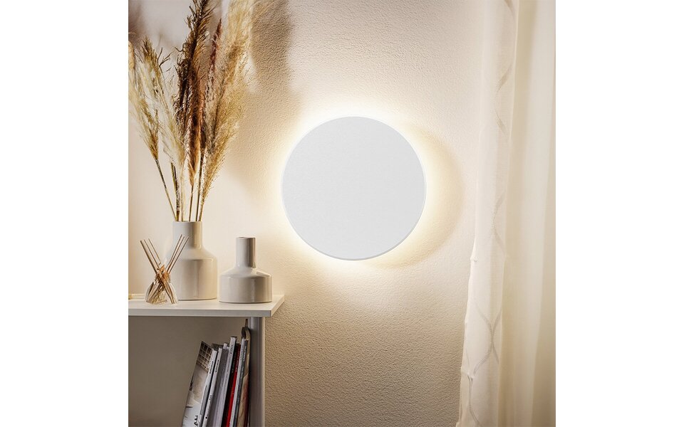 HLW LED Witte LED Wandlamp Brinton Plinto - 8W LED, Warm Wit 2700K-3000K, Waterdicht IP65