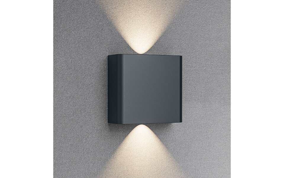 HLW LED LED Wandlamp Brinton Victo - Waterdicht IP65, Warm Wit 2700K–3000K, 2W LED, Beam Angle verstelbaar