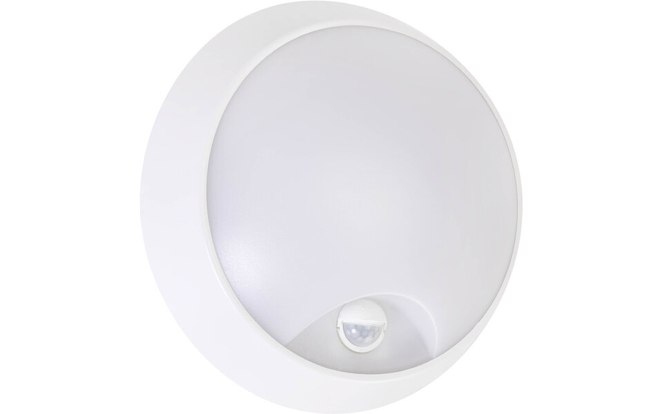 HLW LED LED Wandlamp met Sensor 20W - Koud Wit 6500K, IP54, Rond, Witte Vloerlamp & LED lamp HLW LED LED Wandlamp met Sensor 20W - Koud Wit 6500K, IP54, Rond, Witte Vloerlamp & LED lamp
