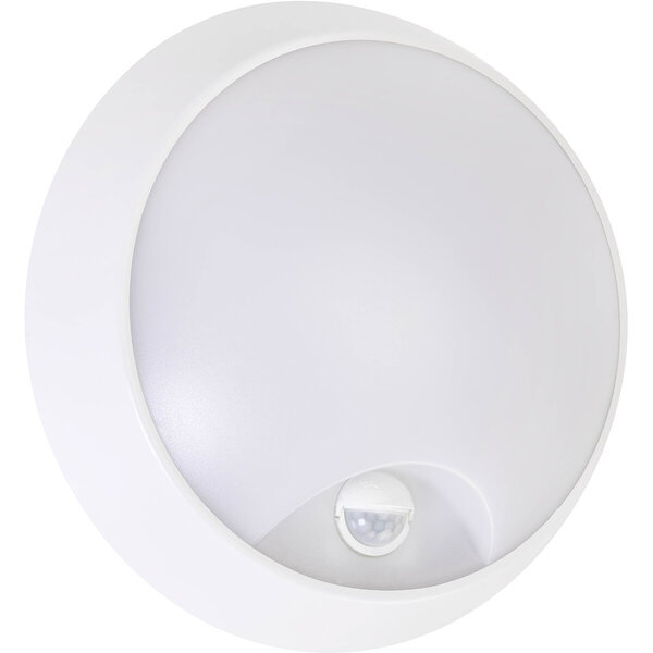 HLW LED LED Wandlamp met Sensor 20W - Koud Wit 6500K, IP54, Rond, Witte Vloerlamp & LED lamp